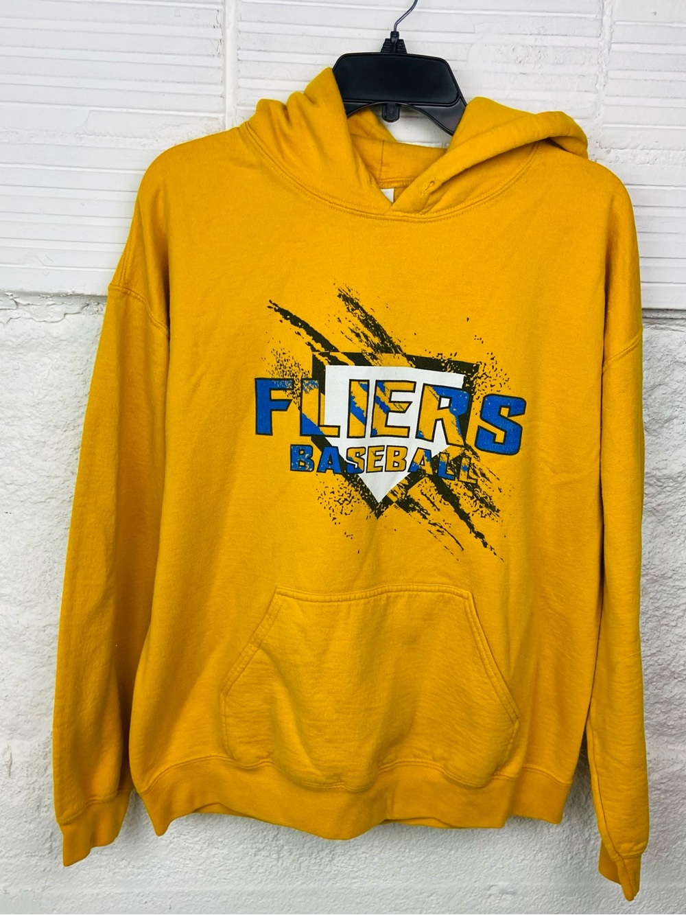 Gildan Yellow Flyers Baseball Hoodie Sweatshirt Size large